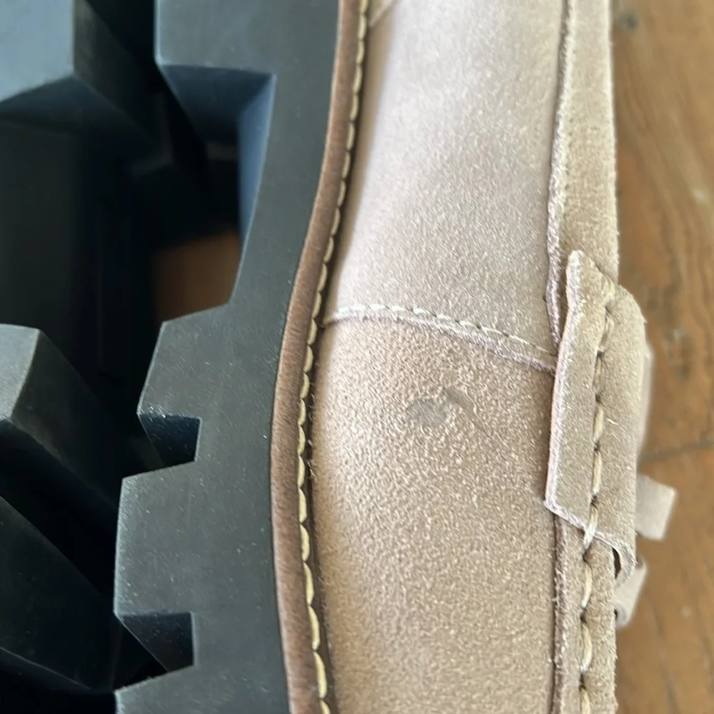 House of Harlow 1960 gunner light taupe gray suede platform loafers - Picture 7 of 9